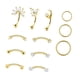 thumbnail image 5 of Juego de 12 piezas de pendientes Rook, joyería para piercing, ideal para fiestas, aniversarios y celebraciones. Color dorado, 5 of 9