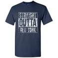 thumbnail image 2 of Straight Outta New York Basic Cotton T-Shirt - X-Large - Navy, 2 of 6