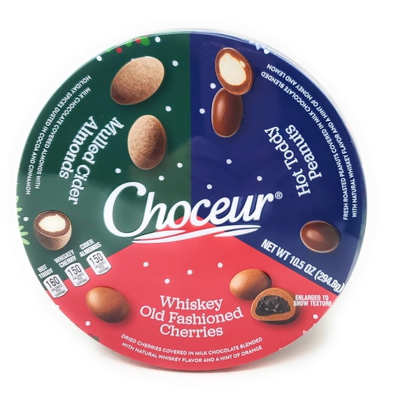 Choceur Holiday Variety Pack Nut Chocolates, Dried Cherries Covered in Milk Chocolate 10.5 oz