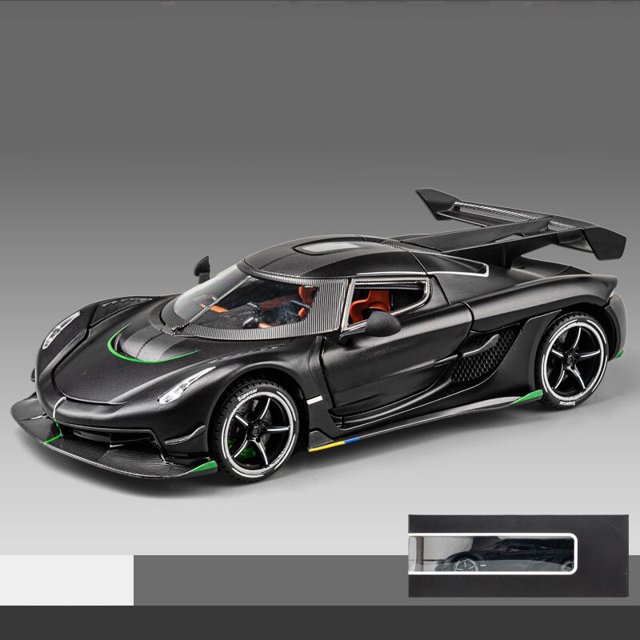 1:24 Jesko Supercar Diecast Model Alloy Metal Car Classic Collections Hobbies Sentiments High Simulation Decorations Gift Friend Black Box