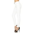 thumbnail image 3 of Auliné Collection Womens Solid Slim Fit Color Skinny Stretchy Ponte Pants White M, 3 of 4