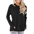 thumbnail image 2 of LAPA Hauts pour Femmes Tunique Col Rond Manches Longues Chemise Blouse, 2 of 4