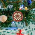 thumbnail image 5 of Funny Christmas Ornament,Round Symmetrical Decorative Pattern,Xmas Round Ceramic Pendant, 5 of 6
