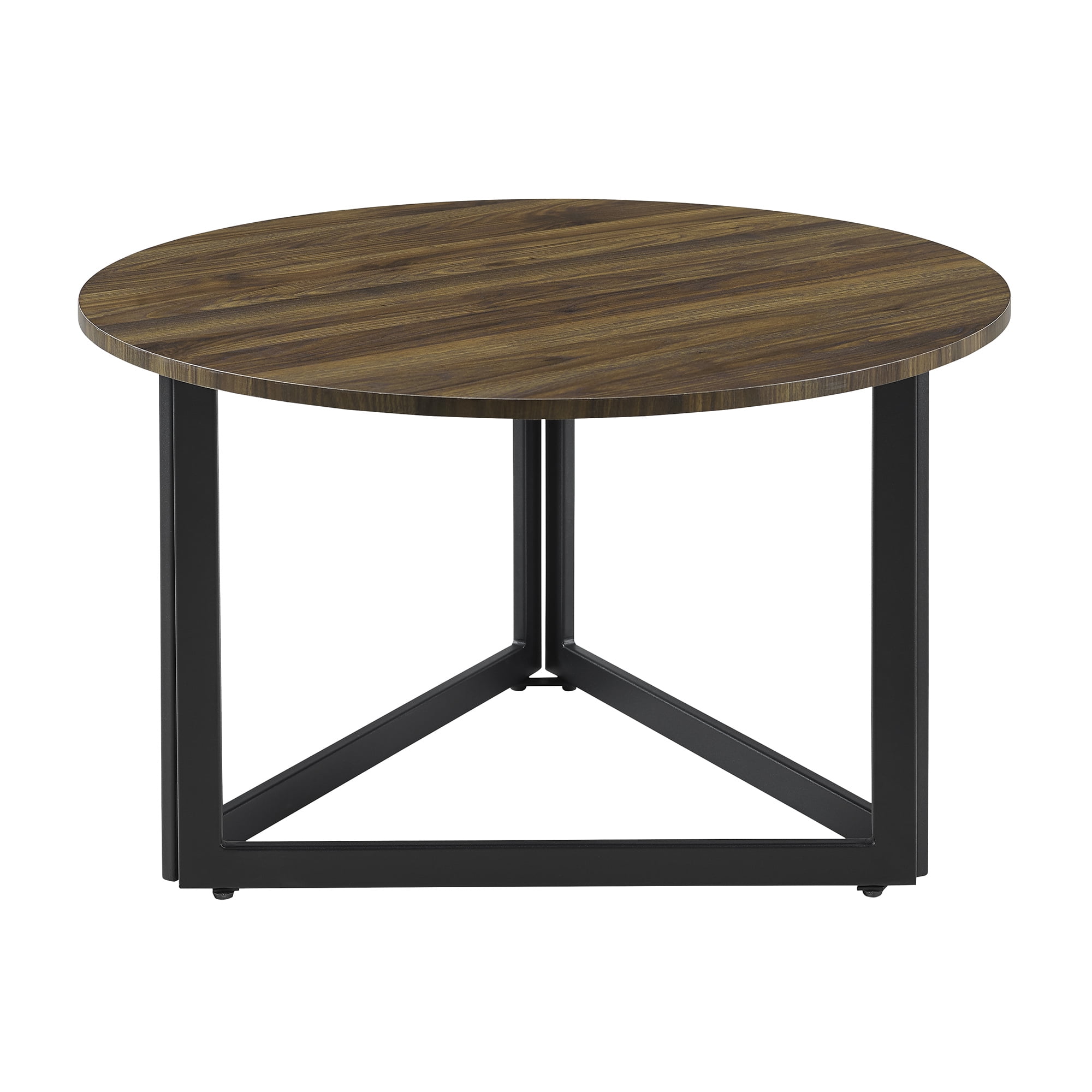 Manor Park Modern Round Coffee Table, Dark Walnut