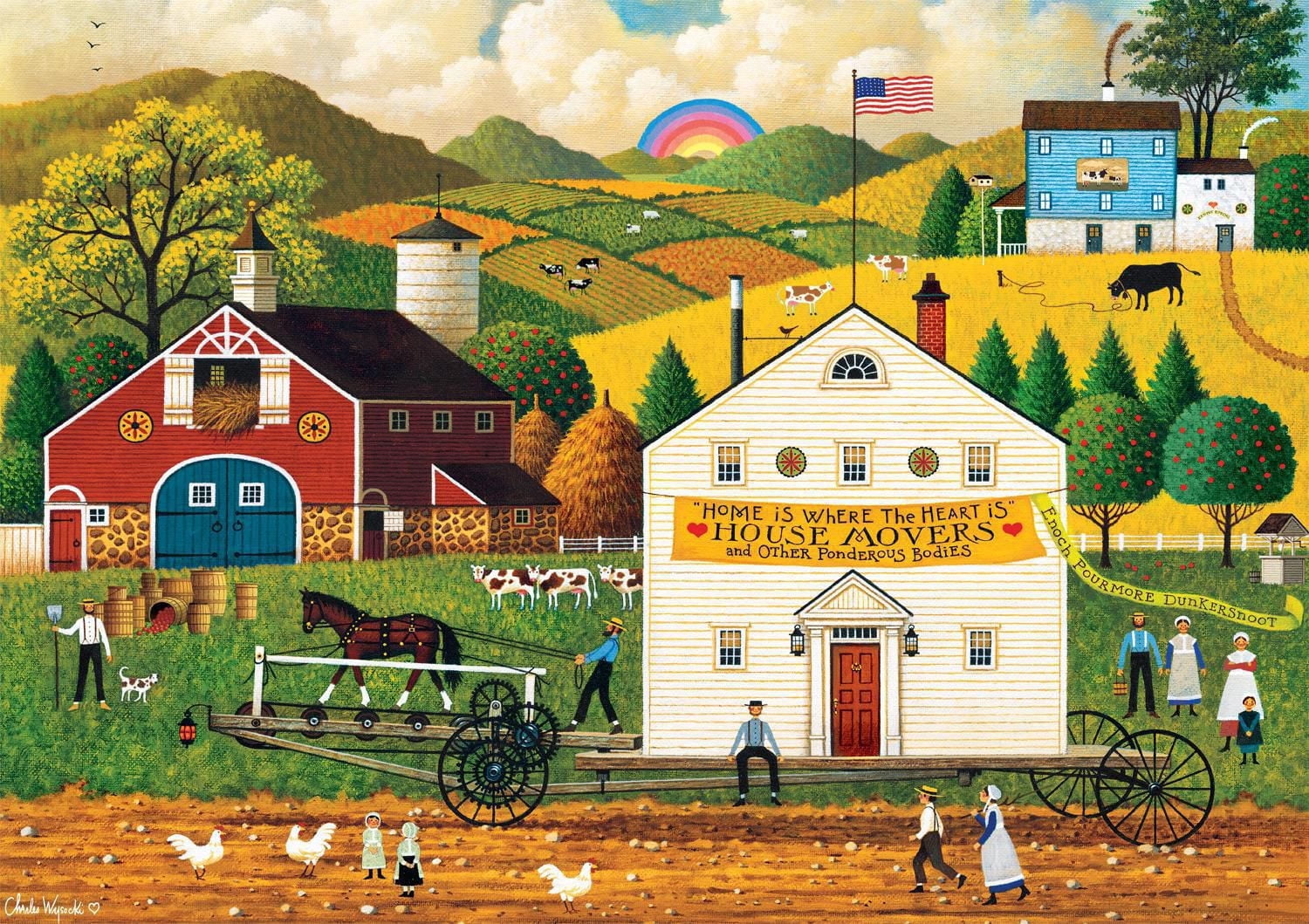 Buffalo Games - Le puzzle Charles Wysocki - House Movers - en 300 pièces