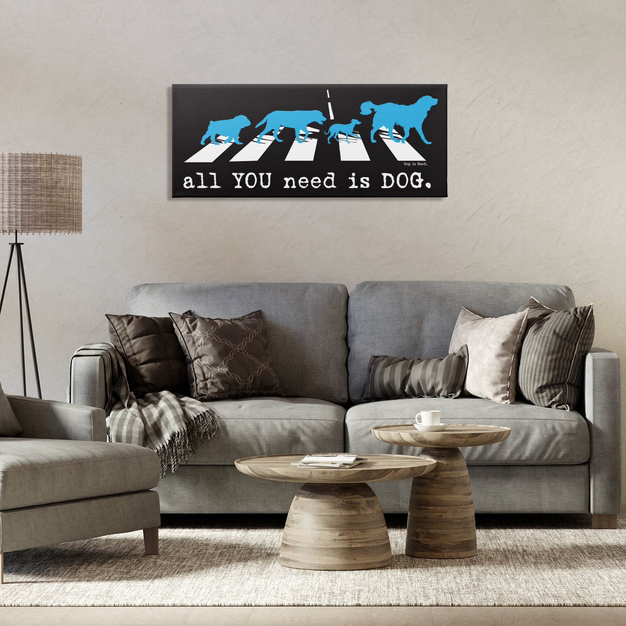 Stupell Industries Need Dog Music Pun Animals Painting Wrapped Canvas Art Print Wall Art, 40 x 17