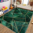 thumbnail image 2 of Area Rug For Living Room, Washable Geometric Abstract Golden Lines Printed Rug, Emerald Green Rectangle Rugs Non-Slip Carpet For Kitchen, Bedroom, Office, Dining Room Decorative Carpet, 2 of 7