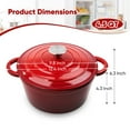 thumbnail image 3 of Hawsaiy 4.5 QT Enameled Cast Iron Dutch Oven with Lid, Nonstick Cookware for Baking, Roasting, Braising & Cooking, Dual Handles, Red, 3 of 10