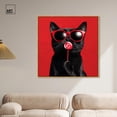thumbnail image 3 of Candy Coated Coolness Canvas Cute Cat Art Prints by Art Remedy, Gold Frame, 40" x 40", 3 of 7