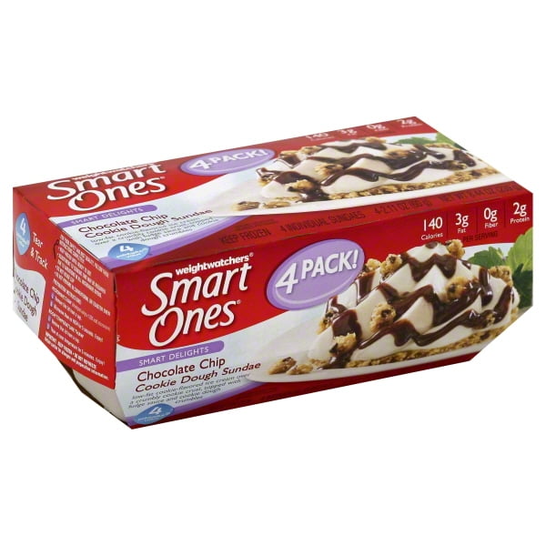 Weight Watchers Smart Ones Tasty American Favorites Chocolate Chip Cookie Dough Sundae 4 2 11 Oz Cups Walmart Com Walmart Com