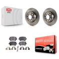 thumbnail image 1 of Transit Auto Rear Disc Brake Rotors and Semi-Metallic Pads Kit for Car Volkswagen Jetta GTI Passat Eos Audi A3 Quattro K8F-101882, 1 of 11