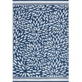 thumbnail image 3 of Bliss Rugs Waterproof Reversible Plastic Straw Floral Outdoor Rug for Patio, Camping, RV, Deck, Porch, Camp | Navy, 5' x 6'11'', 3 of 7