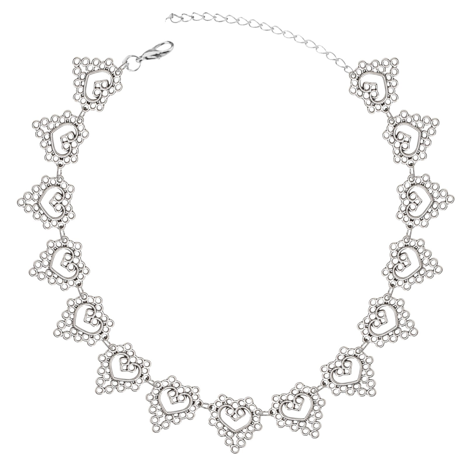 White Collar Choker Necklace White Beads Handmade Chocker Womens Valentine Gift