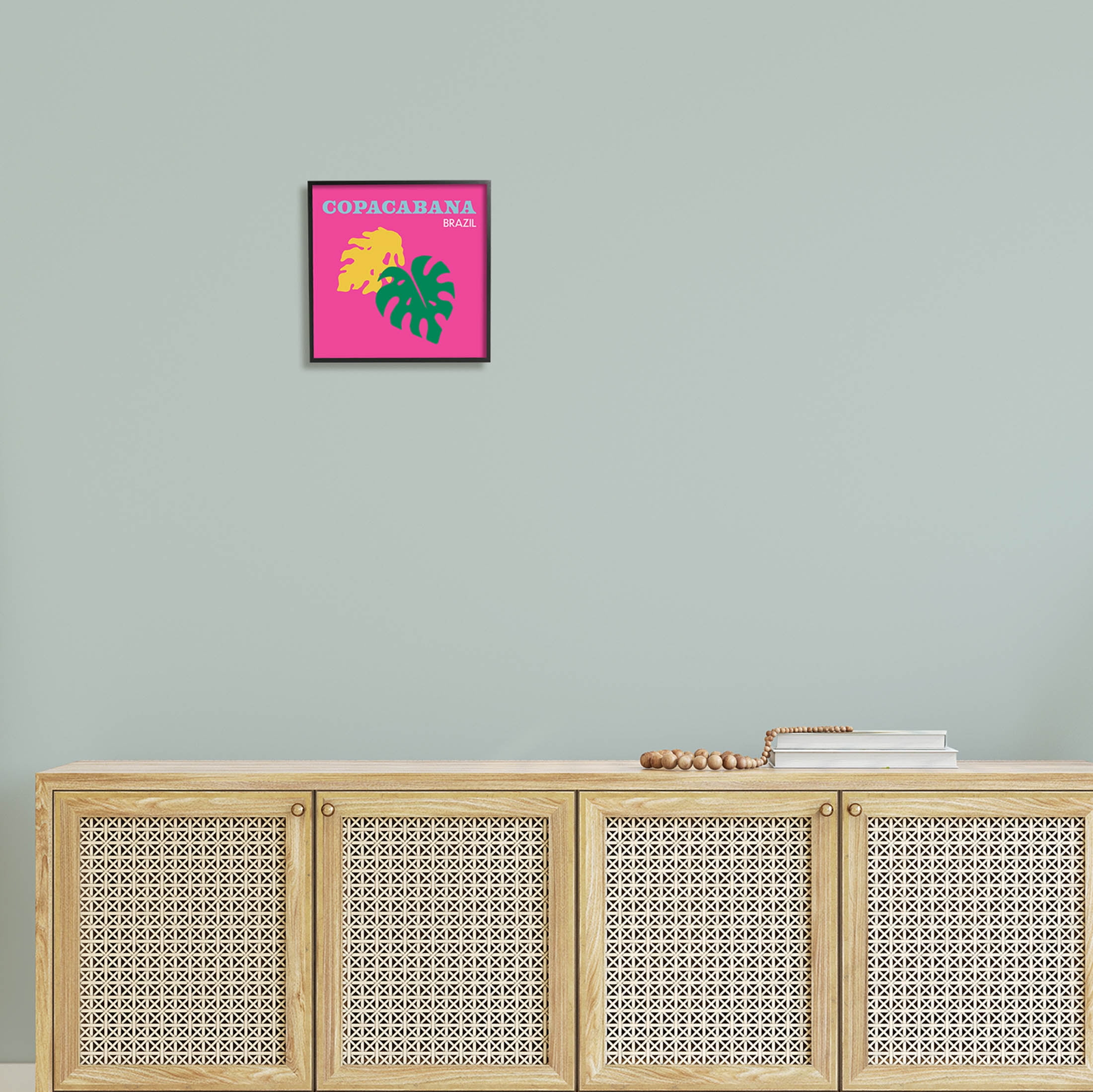 Stupell Industries Bold Copacabana Plant Leaves Graphic Art Black Framed Art Print Wall Art, Design by The Saturday Evening Post