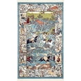 thumbnail image 1 of Unique Loom Narenj Hunting Scene Textured Rug 3' x 5' Rectangle Blue/Tan, 1 of 1