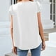 thumbnail image 4 of Moda mujer verano volantes manga corta Color sólido cuello en V blusa Casual Tops Fridja  hjk5381, 4 of 4