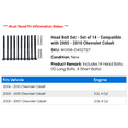 thumbnail image 2 of Head Bolt Set - Set of 14 - Compatible with 2005 - 2010 Chevy Cobalt 2006 2007 2008 2009, 2 of 2