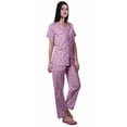 thumbnail image 3 of Moomaya Womens Pajamas Set Button Down Loungewear Short Sleeve Nightwear Pants, 3 of 6