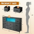 thumbnail image 6 of GALAXHERO 8-Drawer Large Dressers for Bedroom, TV Stand for 55'' TV with Charging Station and LED Lights, Charcoal Black Wood Grain, 6 of 10