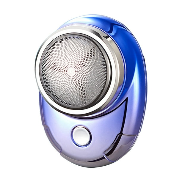 Mini afeitadora eléctrica para barba, afeitadora eléctrica para acampar (azul degradado)