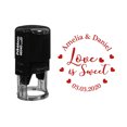 thumbnail image 1 of Printtoo Personalized Red Self Inking Wedding Favor Rubber Heavy Duty Stamp Love Is Sweet Round Custom&nbsp;Stamper-40 mm, 1 of 6