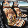 thumbnail image 4 of XYZCANDO Thick Car Front Seat Covers Trucks Cars SUV, Stretchy Anti-Scratch Car Seat Covers 2 Pack Polyester Highland Cow with Sunflower Pattern, 4 of 10