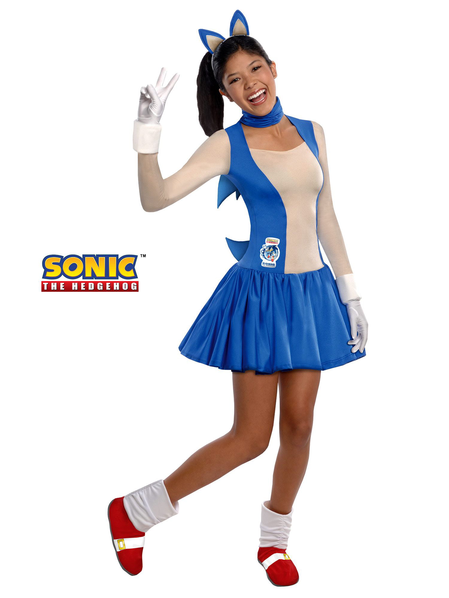Sonic The Hedgehog Costume Teen - Size 0-2 - Walmart.com - W
