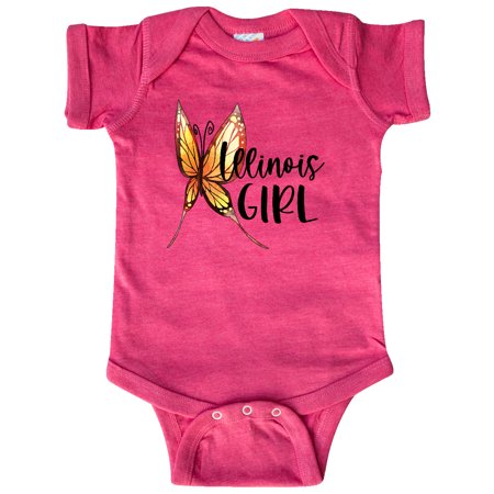 

Inktastic Illinois Girl- Butterfly Gift Baby Girl Bodysuit