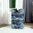thumbnail image 6 of Yayeee Freestanding Laundry Hamper with Handle Collapsible Large Storage Basket for Clothes, Blue Watercolor Mountain Pattern, 6 of 7