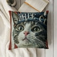 thumbnail image 3 of SHANXI Patriotic Cat Decorative Throw Pillow Cover Patio Outdoor Pillowcase, USA Liberty Stars Stripes 12x12in, 3 of 5