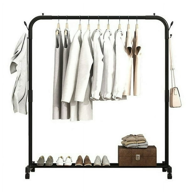 Perchero Movil Organizador Para Ropa Rack Con Zapatera y Ruedas Giratorias Color Negro Practiksa Rack Negro Walmart en linea