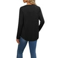thumbnail image 4 of Shirts for Women Loose Long Sleeved Shirt Pleated Top Round Neck T Shirt Base Plus Size Solid Color Tops Sweatshirt for Women, 4 of 9