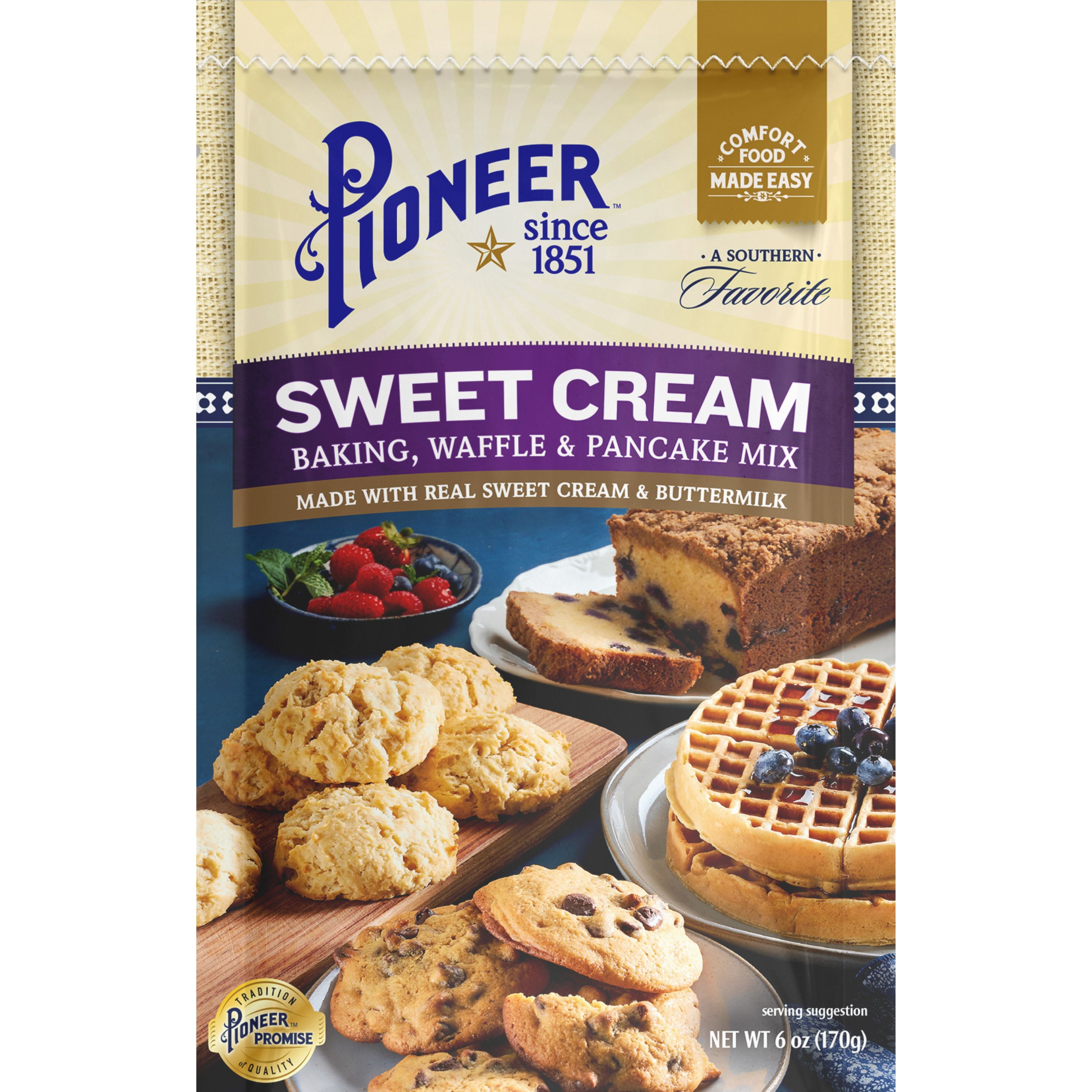 (12 pack) Pioneer Sweet Cream Baking - Waffle & Pancake Mix - 6 oz