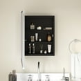thumbnail image 3 of Emma + Oliver Silver Metal Framed Bathroom Medicine Cabinet with Reversible, Recessed Design and Beveled Rounded Mirror - 16" x 24", 3 of 11