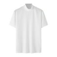 thumbnail image 4 of Mlzmgr Mens Tops Half High Neck Short Sleeve Comfy Fitting Solid Color Knit Tee Shirts Summer Fashion, 4 of 7