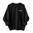 thumbnail image 4 of KEGIRLOM Oversized Halloween Sweaters for Women, Black Cat, Ghost, Pumpkin Print, Long Sleeve, Crew Neck, Halloween Outfits Black, 4 of 6
