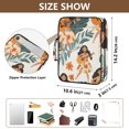 thumbnail image 3 of Haosy Accordion File Organizer Zipper Binder 500 Sheet 6-Tab Expanding File Folder Multi-Pocket 1.2 Inch 3 Ring Girl Play Guitar Tropical Leaf, 3 of 7