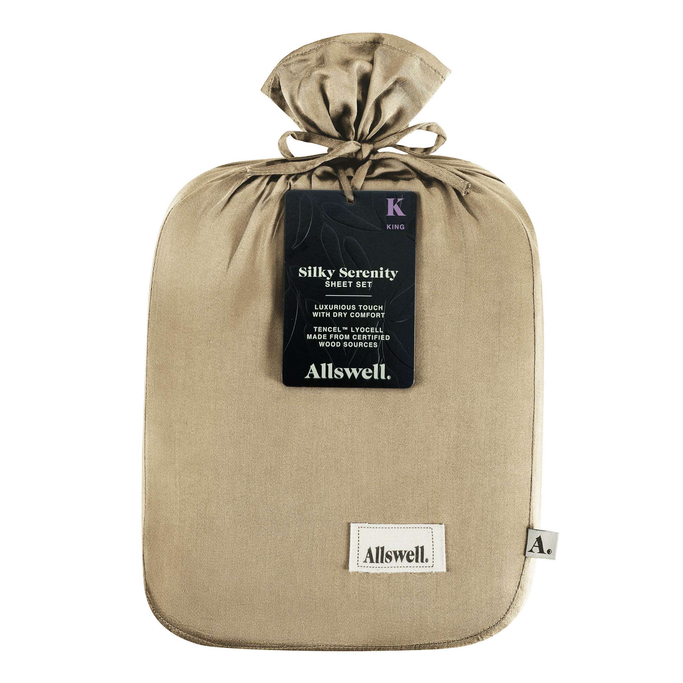 Allswell 4-Piece Soft & Silky Serenity 100% TENCEL™ Bed Sheets Set, Tan, King