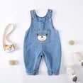 thumbnail image 4 of MHZLDYZ Baby Boy Clothes Baby Denim Overalls Spring And Autumn Soft Not Slip Shoulder One Year Old Baby Fall Jeans Super Handsome Baby Crawling Clothes Baby Boy Onesies 0-3 Months (Blue,90), 4 of 6