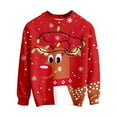 thumbnail image 5 of Byoo Little Boys Christmas Sweatshirt Reindeer Graphic Knit Long Sleeve Crewneck Pullover Top Kids Winter Holiday Xmas Shirt, 5 of 5