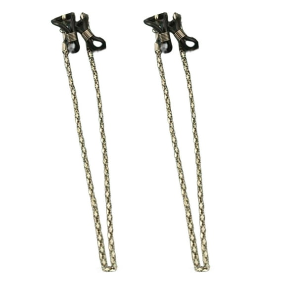 2Pcs Glasses Chain Anti-fall Metallic Anti-slip High Gloss Anti-lost Fashion Jewelry Elegant Eyeglasses Holder Strap Daily Life Supply