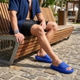 thumbnail image 3 of Cushionaire Feather EVA Mens Sandals – Slip On Recovery Slides, Lightweight Water Shoes for Men, 3 of 21