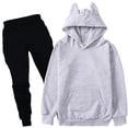 thumbnail image 4 of Toddler Girls' Outfits Kids Long Sleeve Hoodie Sweatshirt Pants Casual Solid Outfit For Big Sweatsuits 9-10 Years, 4 of 4