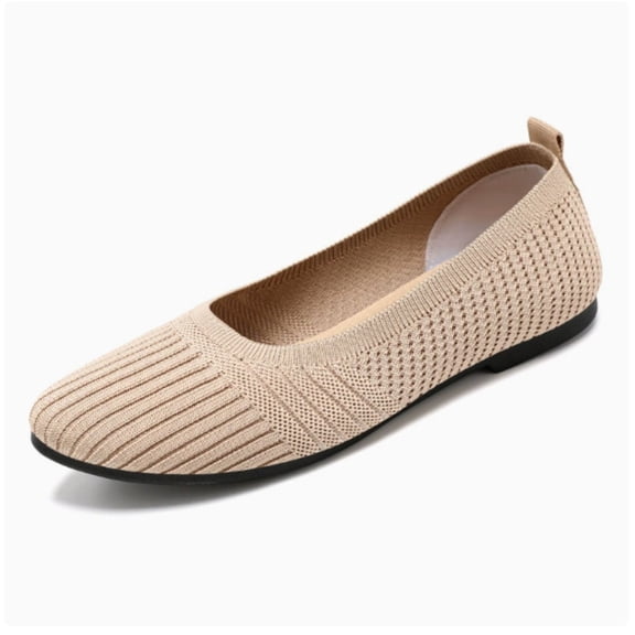 CHICVOMEY Women's Knit Pointed-Toe Flats Shoes - Comfortable Slip On Casual Walking Flats for Work Office
