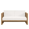 thumbnail image 5 of Modway Carlsbad Teak Wood Outdoor Patio Loveseat in Natural White, 5 of 8