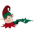 thumbnail image 4 of Northlight 16" Plush Red and Green Elf Christmas Tree Topper, Unlit, 4 of 7