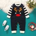 thumbnail image 6 of Baby Boys Girls Jumpsuit Hoodie Romper Boys Girls Cute Fashion Pullover Knite Jumpsuit Children's Clothing Z0K-Dark Blue, 0-3 Months, 6 of 9