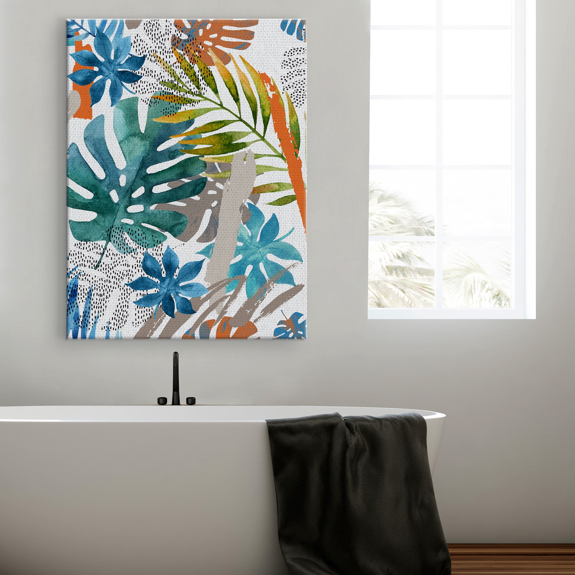 Masterpiece Art Gallery Vibes II Tropical Leaves By Incado Canvas Art Print 30" x 40"