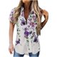thumbnail image 1 of Moda mujer solapa impresión botón frontal cárdigan manga corta camisa Tops abrigo Pompotops qwe20260, 1 of 5