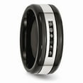 thumbnail image 5 of White Stainless Steel Ring Band Wedding Comfort Diamond Round Black, 5 of 7